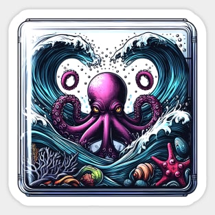 Octopus Wave Sticker